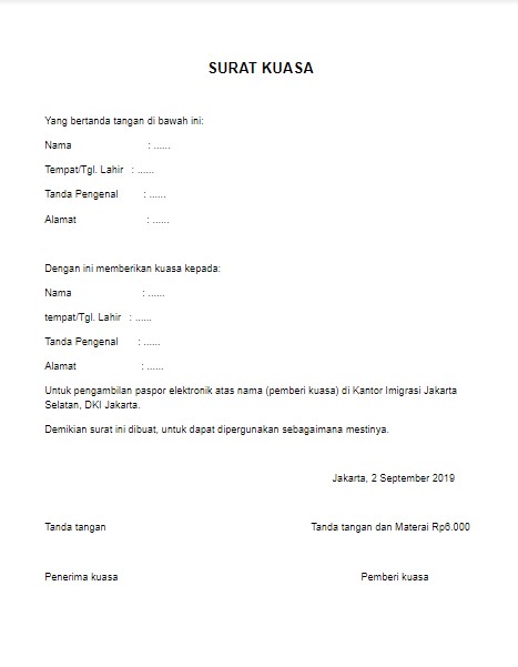 Detail Contoh Contoh Surat Kuasa Nomer 25