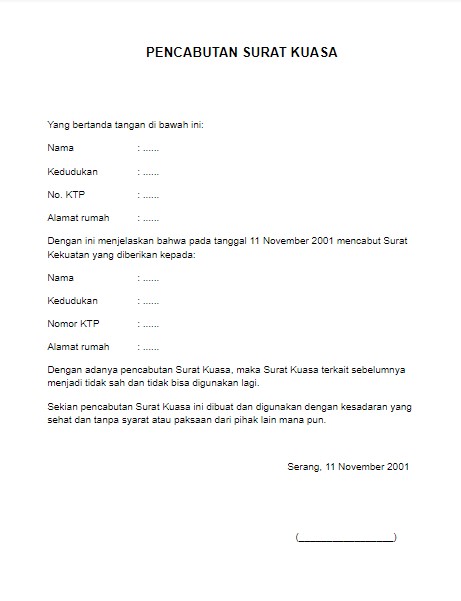 Detail Contoh Contoh Surat Kuasa Nomer 29