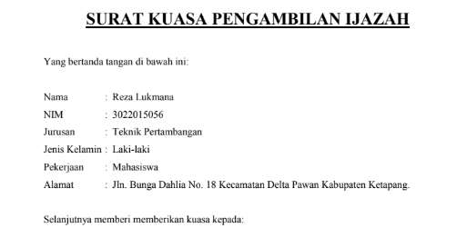 Detail Contoh Contoh Surat Kuasa Nomer 32