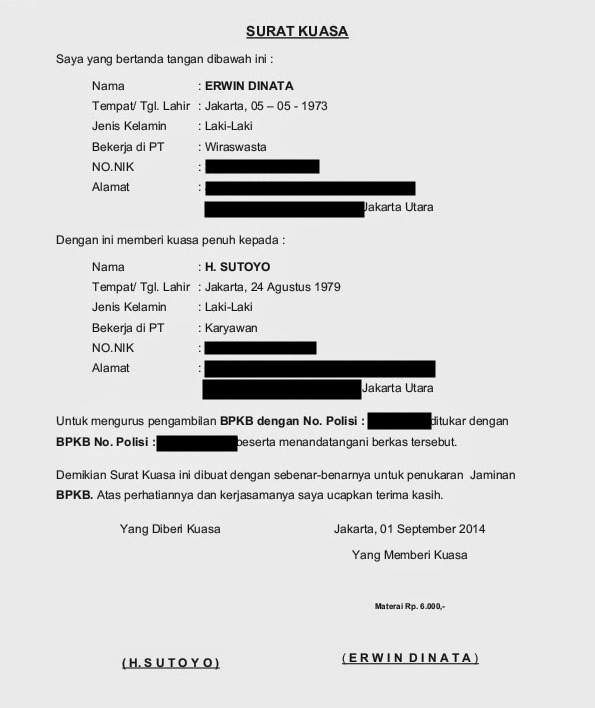 Detail Contoh Contoh Surat Kuasa Nomer 34
