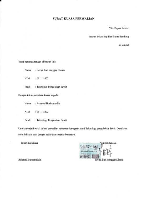 Detail Contoh Contoh Surat Kuasa Nomer 38