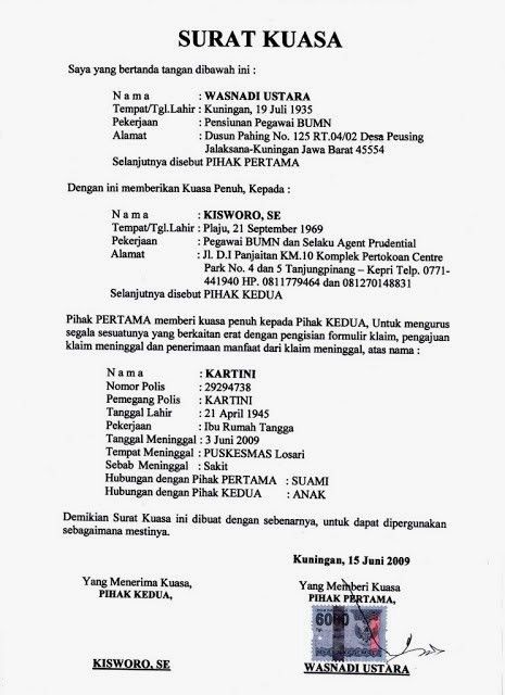 Detail Contoh Contoh Surat Kuasa Nomer 41