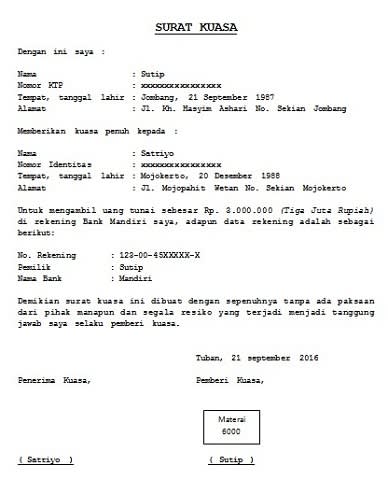 Detail Contoh Contoh Surat Kuasa Nomer 42