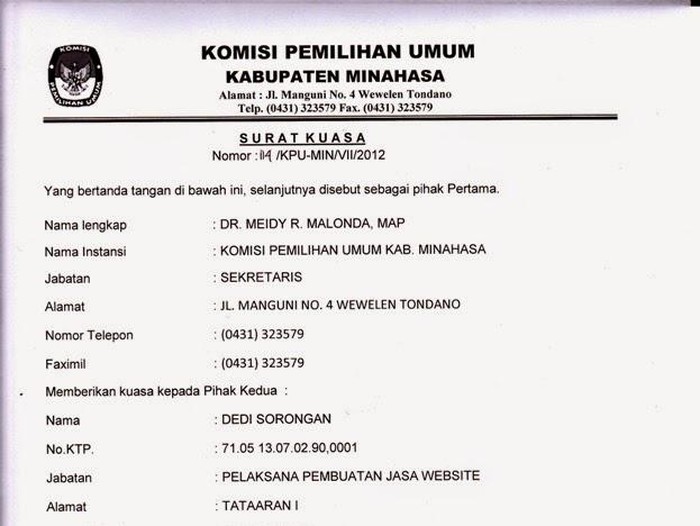 Detail Contoh Contoh Surat Kuasa Nomer 43