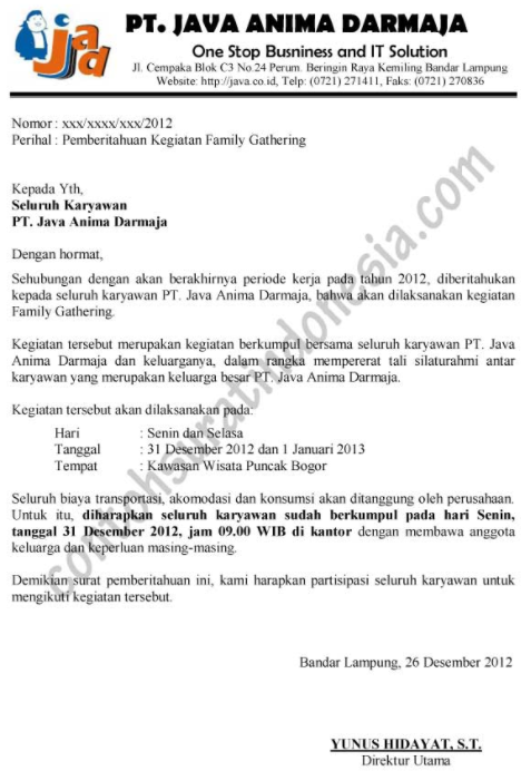 Detail Contoh Contoh Surat Pemberitahuan Nomer 19