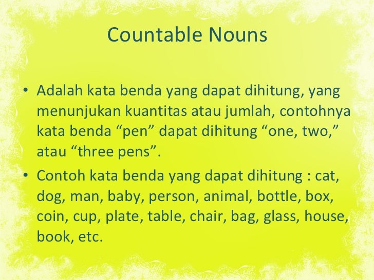 Detail Contoh Countable Noun Nomer 11