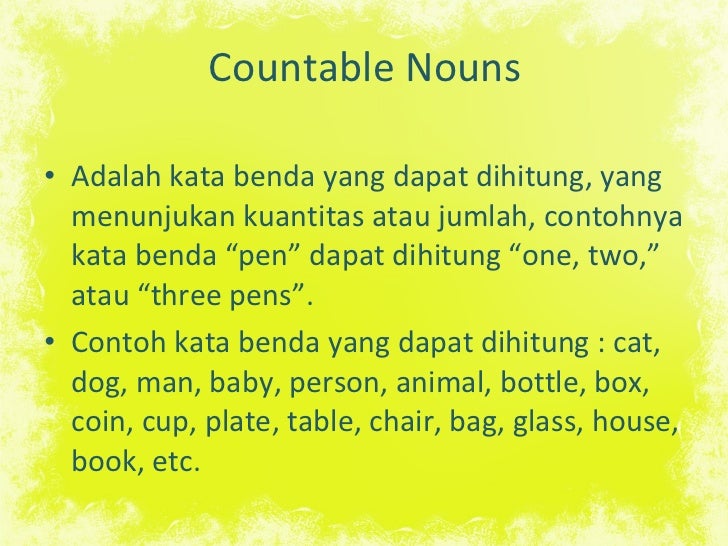 Detail Contoh Countable Noun Dan Uncountable Noun Nomer 15