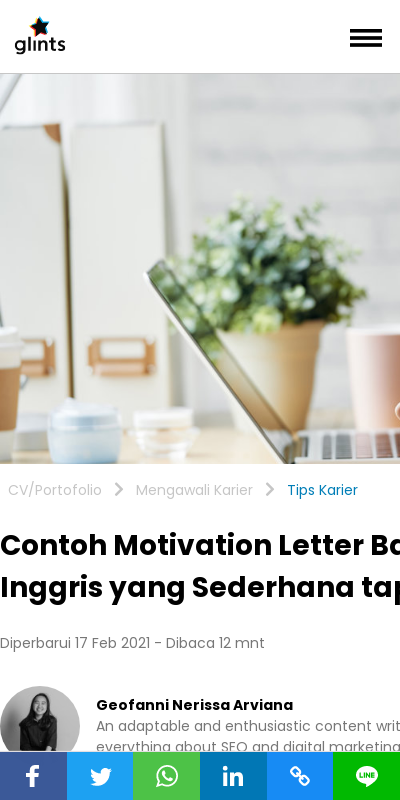 Detail Contoh Cover Letter Glints Nomer 27