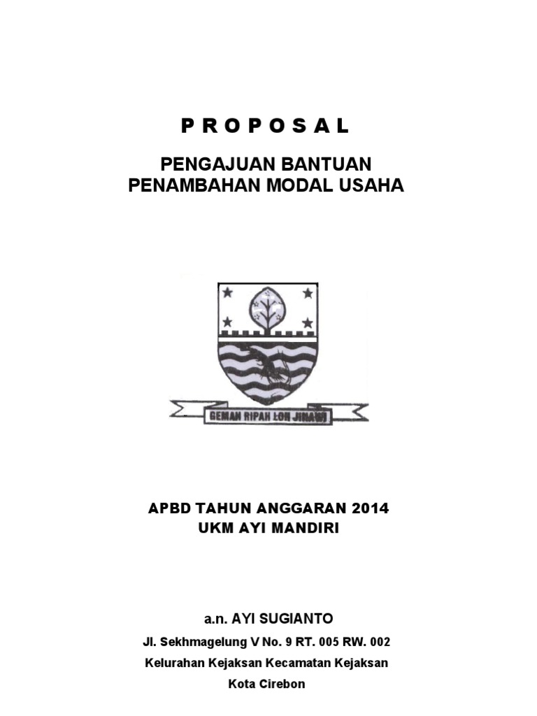 Detail Contoh Cover Proposal Pengajuan Dana Nomer 4