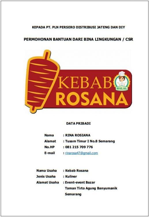 Contoh Cover Proposal Usaha Makanan - KibrisPDR