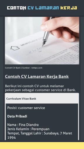 Detail Contoh Cv Bank Nomer 52