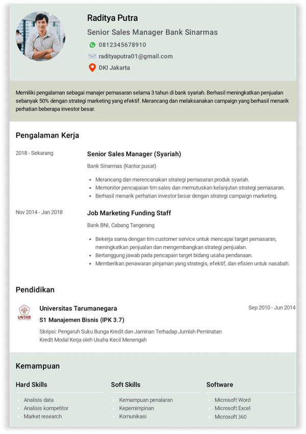 Detail Contoh Cv Bank Nomer 7