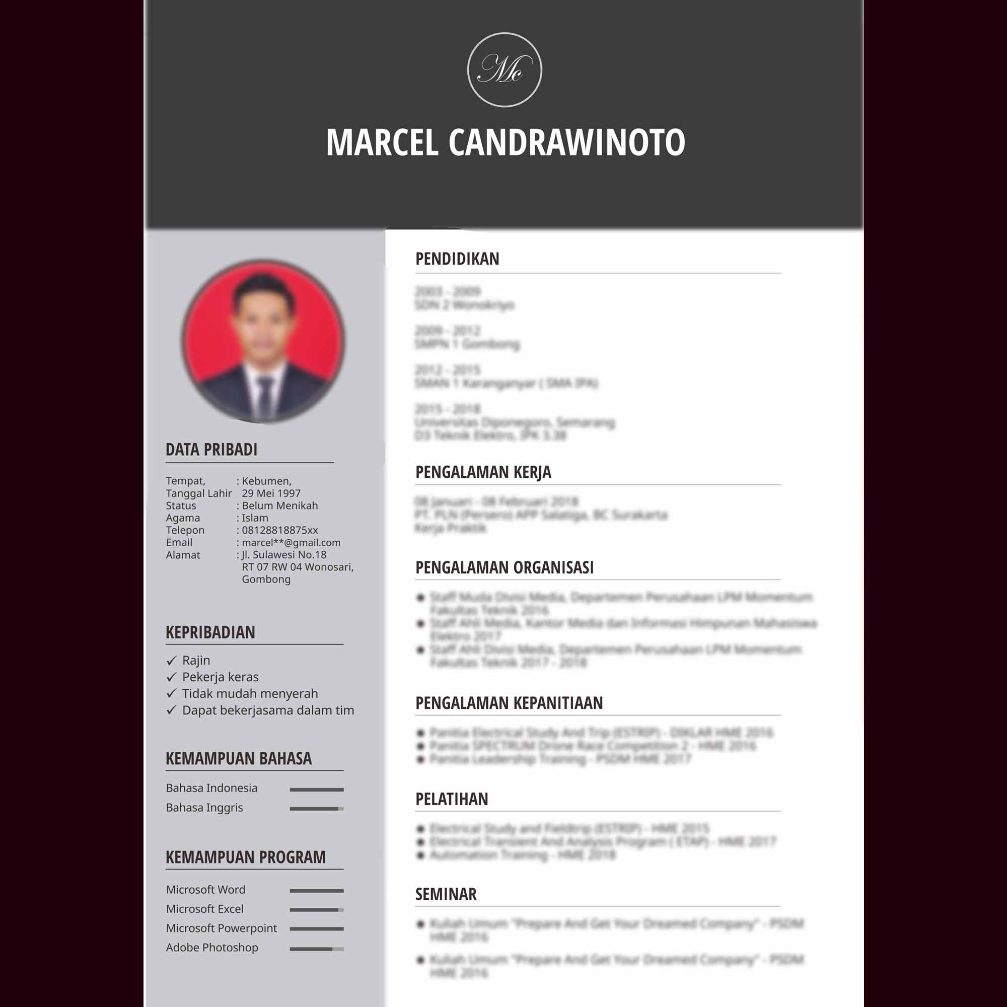 Detail Contoh Cv Dan Resume Nomer 55