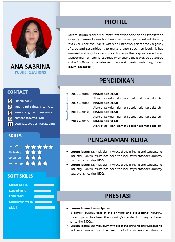 Detail Contoh Cv Data Diri Nomer 10