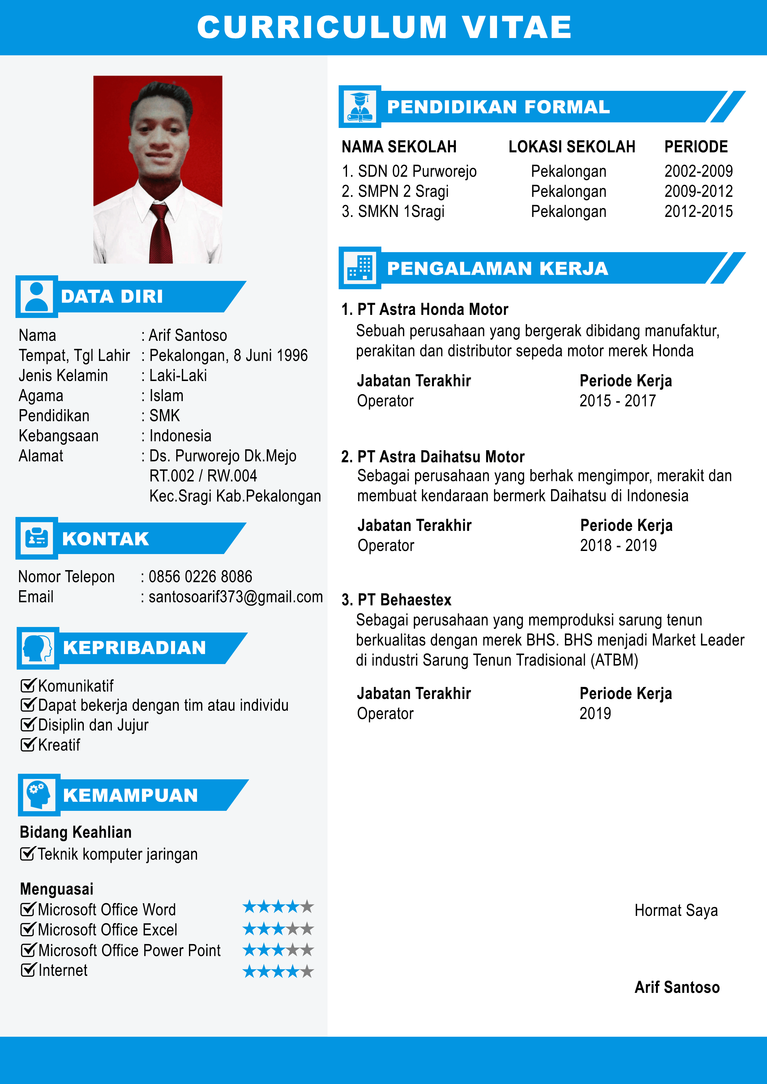 Detail Contoh Cv Data Diri Nomer 18