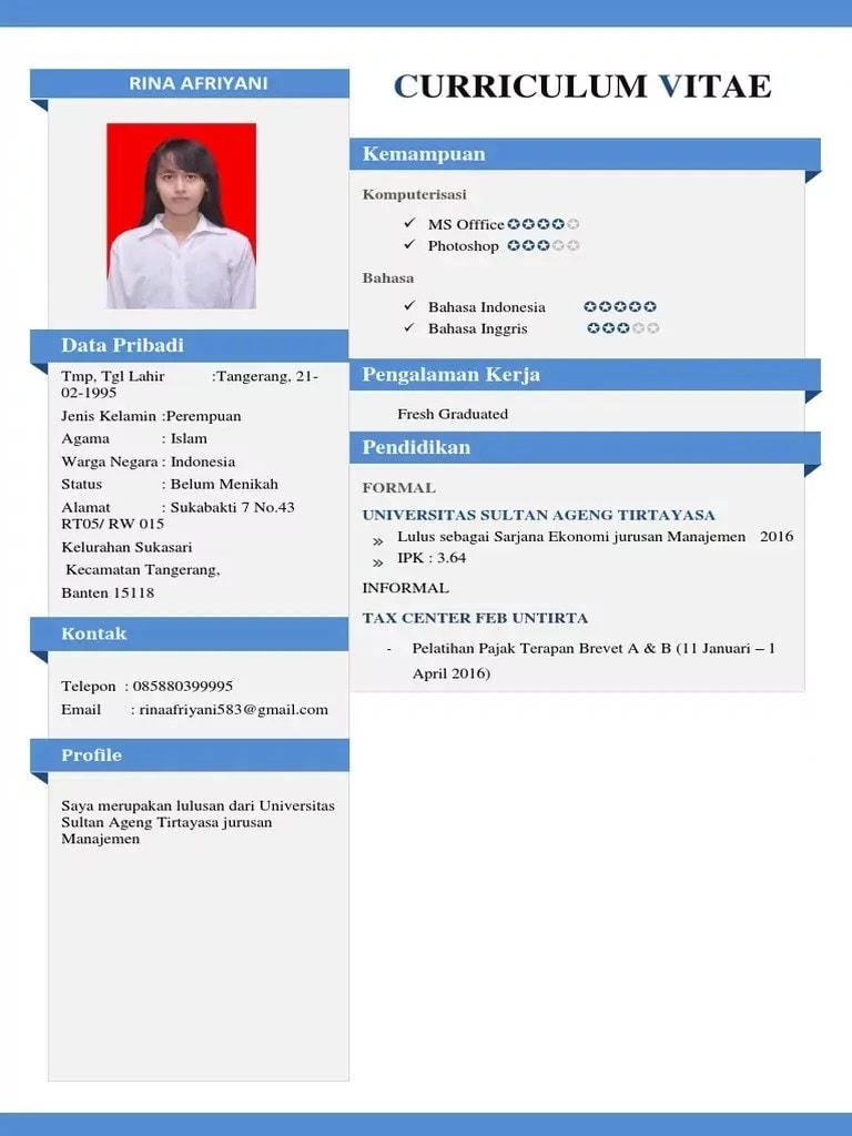 Detail Contoh Cv Data Diri Nomer 31