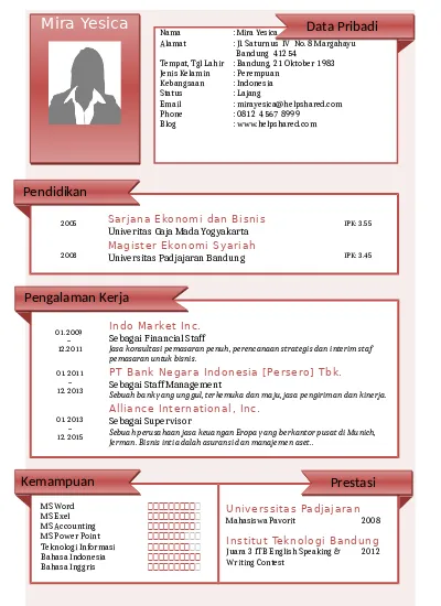 Detail Contoh Cv Data Diri Nomer 33