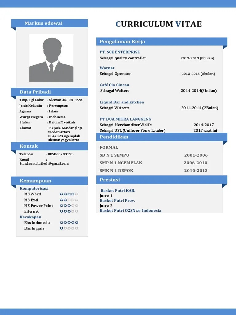 Detail Contoh Cv Data Diri Nomer 41