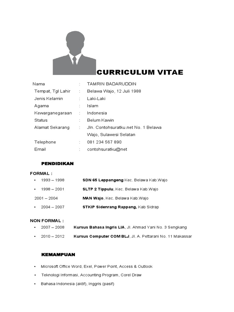 Detail Contoh Cv Data Diri Nomer 8