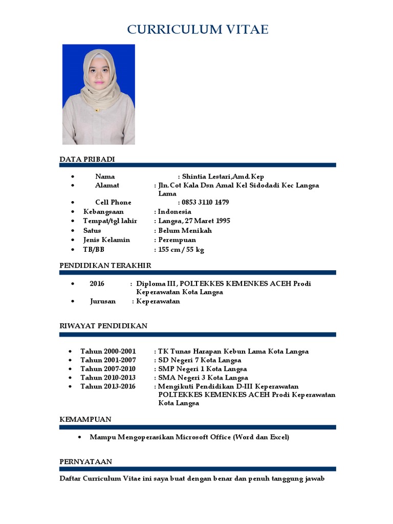 Detail Contoh Cv Doc Nomer 32