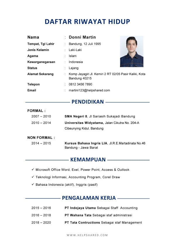 Detail Contoh Cv Email Nomer 22