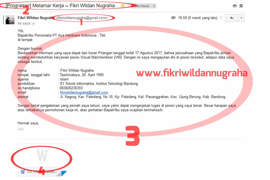 Detail Contoh Cv Email Nomer 51