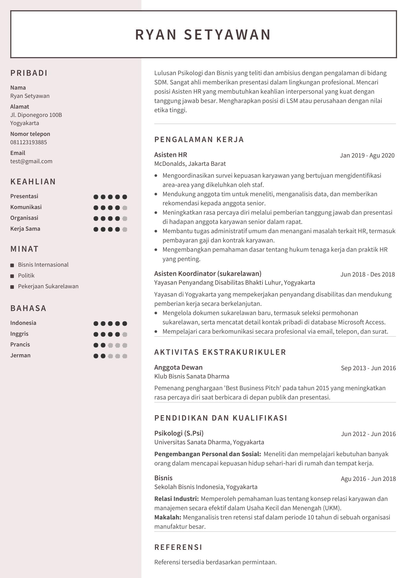 Detail Contoh Cv Email Nomer 55