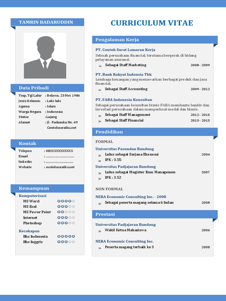 Detail Contoh Cv File Word Nomer 49