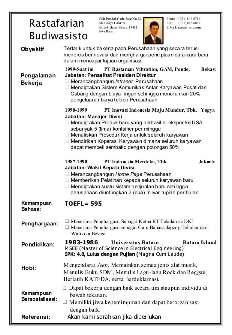 Detail Contoh Cv It Support Nomer 17