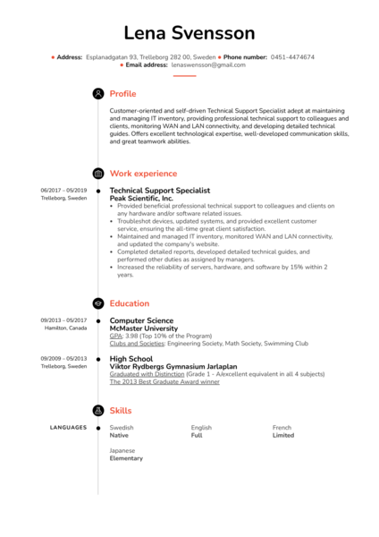 Detail Contoh Cv It Support Nomer 18