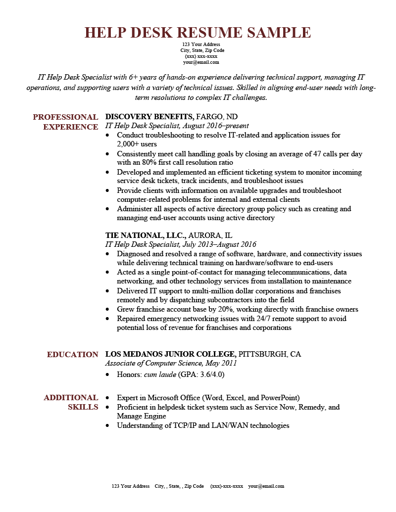 Detail Contoh Cv It Support Nomer 23