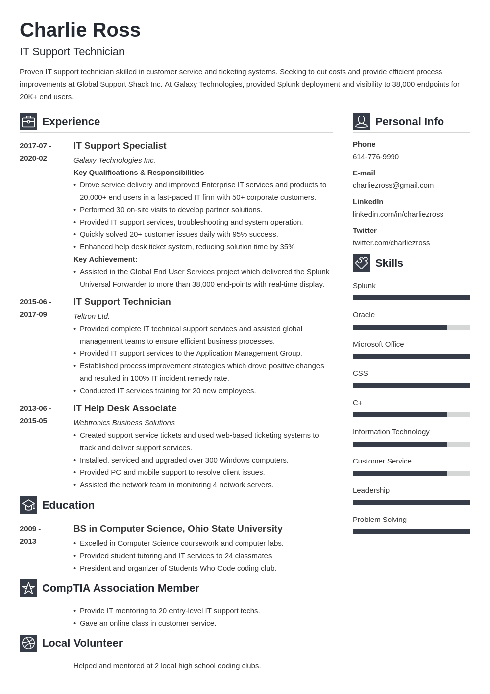 Detail Contoh Cv It Support Nomer 4