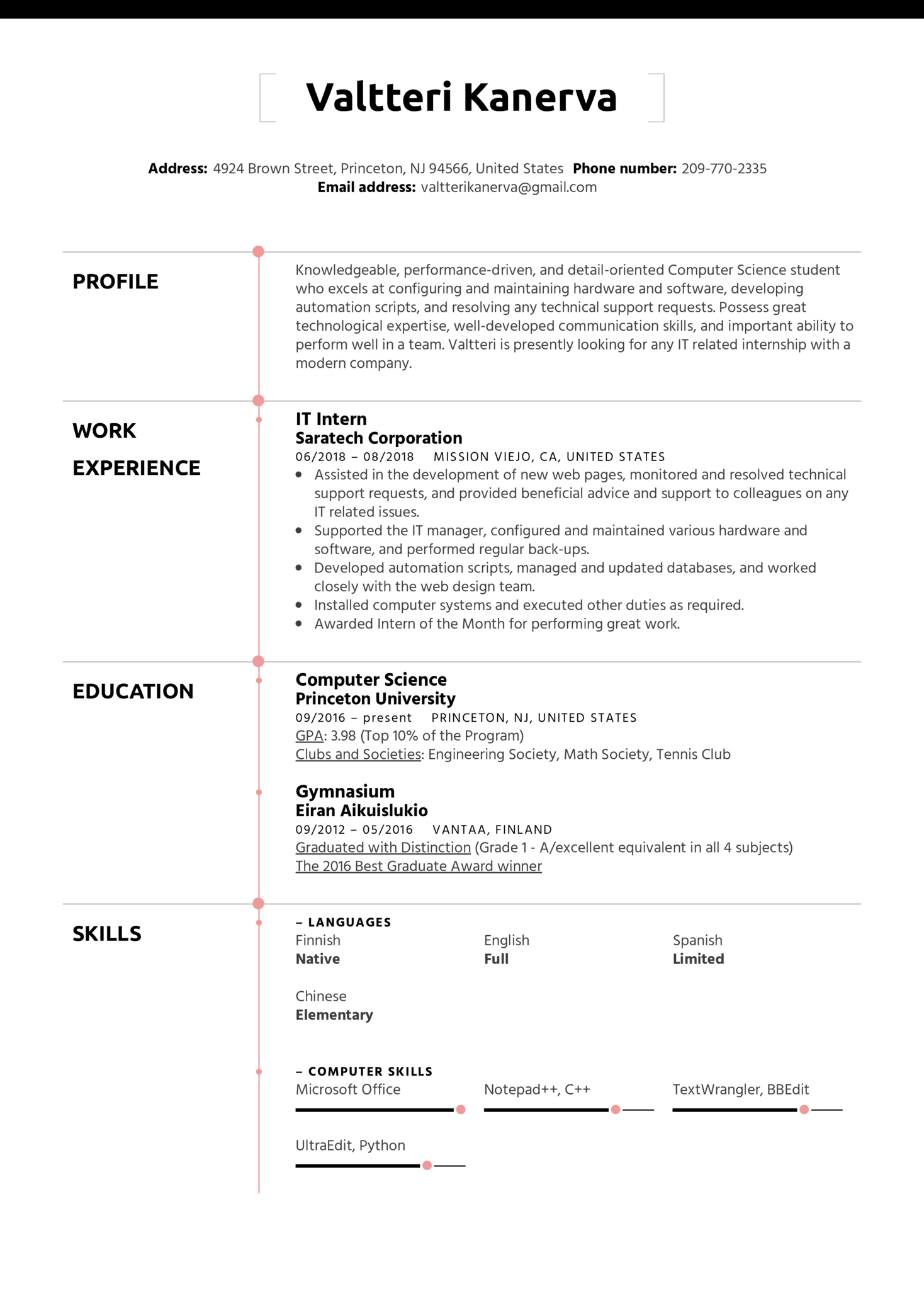 Detail Contoh Cv It Support Nomer 33