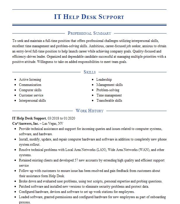 Detail Contoh Cv It Support Nomer 42