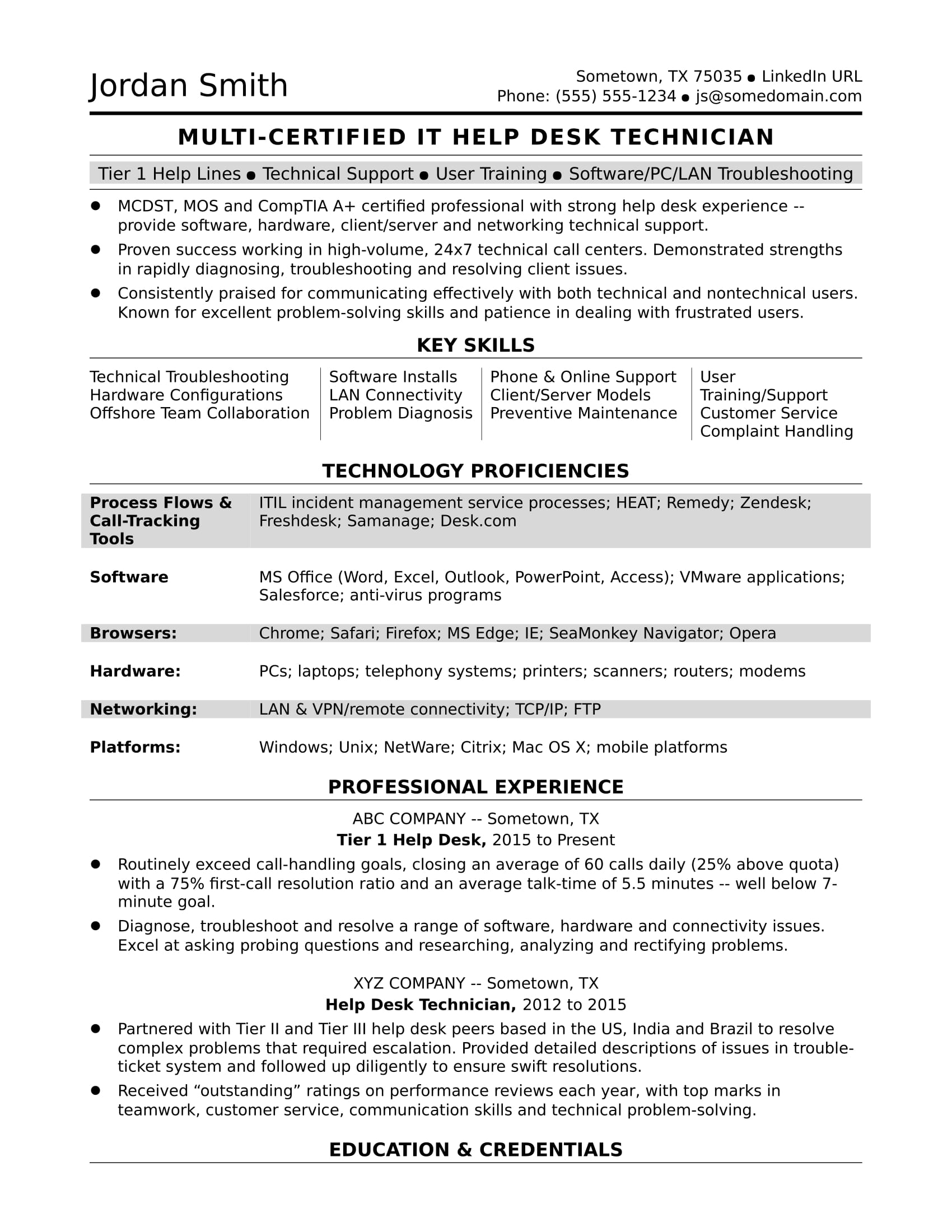 Detail Contoh Cv It Support Nomer 51