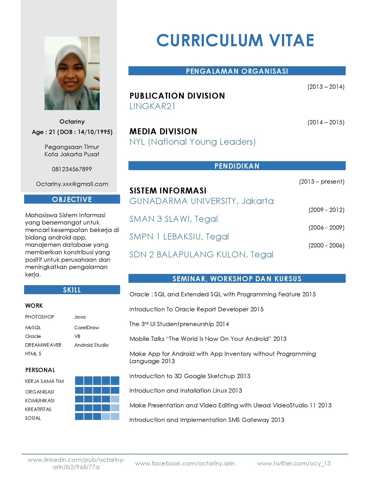 Detail Contoh Cv Kuliah Nomer 14