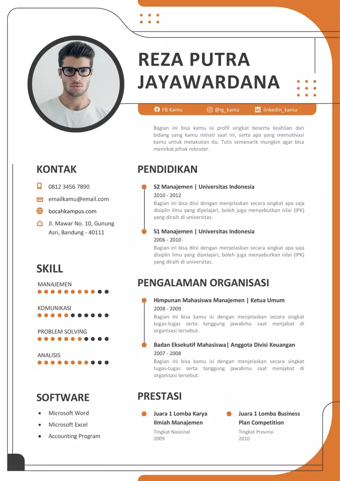 Detail Contoh Cv Kuliah Nomer 48