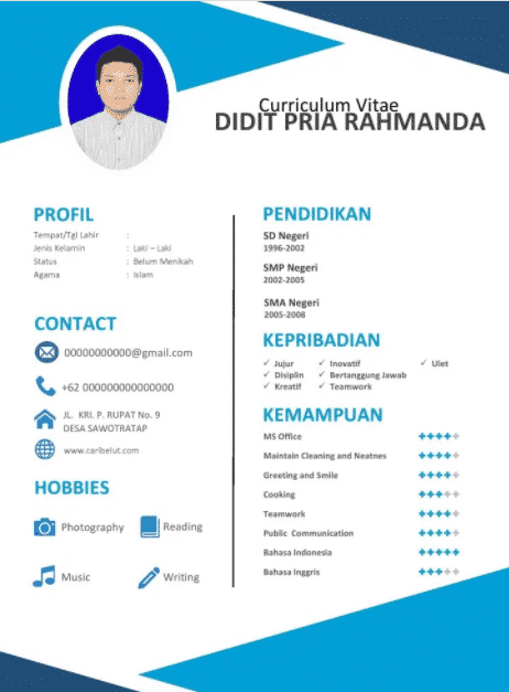 Detail Contoh Cv Lamaran Nomer 24
