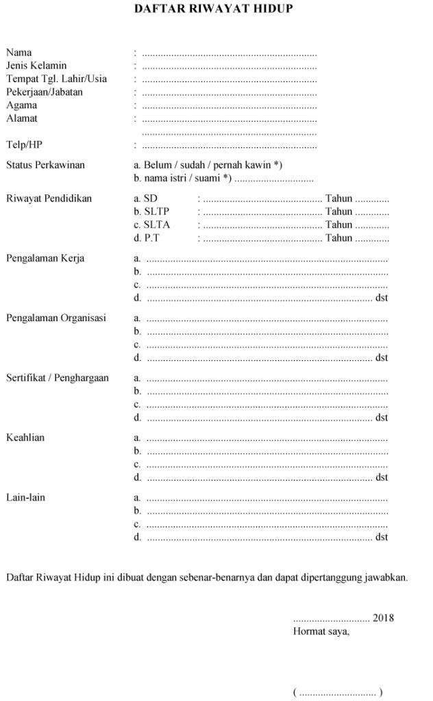 Detail Contoh Cv Lamaran Kerja Word Nomer 51