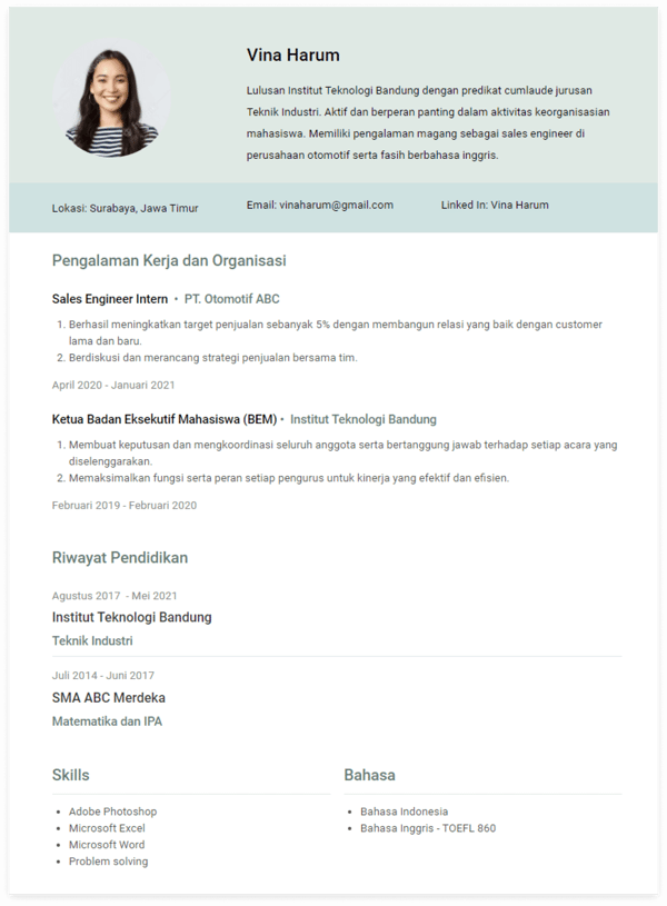Detail Contoh Cv Lengkap Nomer 39
