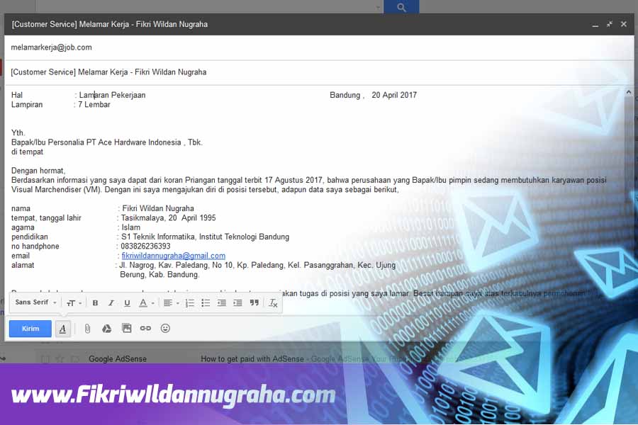 Detail Contoh Cv Lewat Email Nomer 41