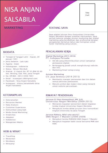 Detail Contoh Cv Marketing Nomer 16