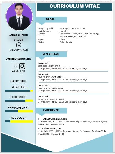 Detail Contoh Cv Masuk Organisasi Nomer 38