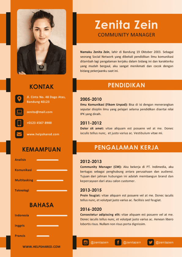 Detail Contoh Cv Menarik 2020 Nomer 12