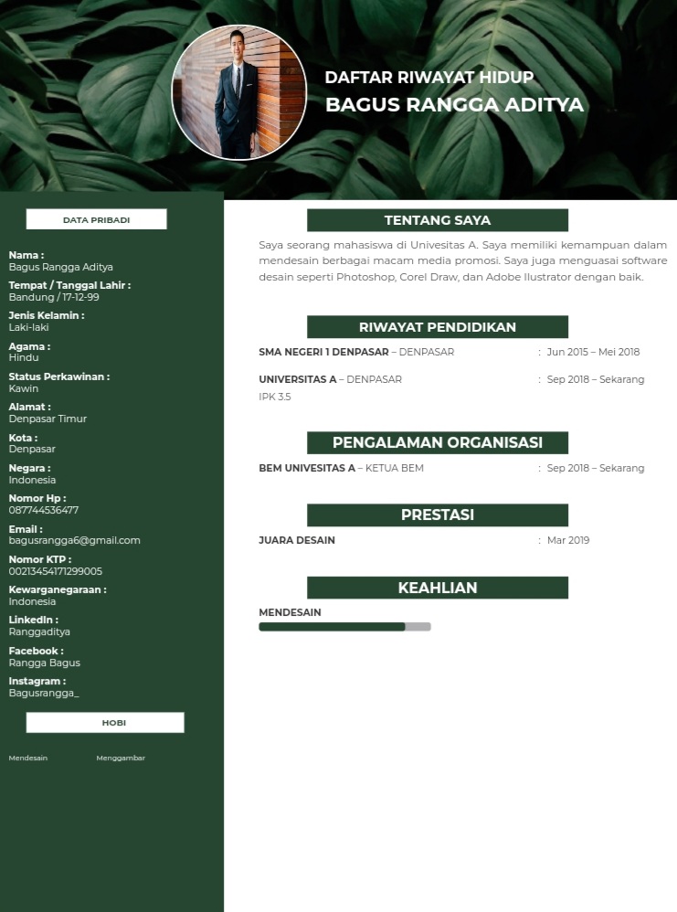 Detail Contoh Cv Part Time Mahasiswa Nomer 30