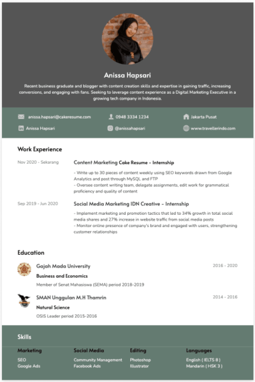 Detail Contoh Cv Part Time Mahasiswa Nomer 39