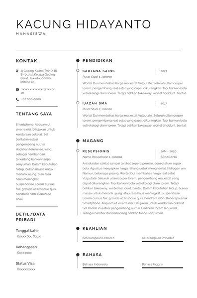 Detail Contoh Cv Part Time Mahasiswa Nomer 40