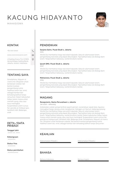 Detail Contoh Cv Part Time Mahasiswa Nomer 44