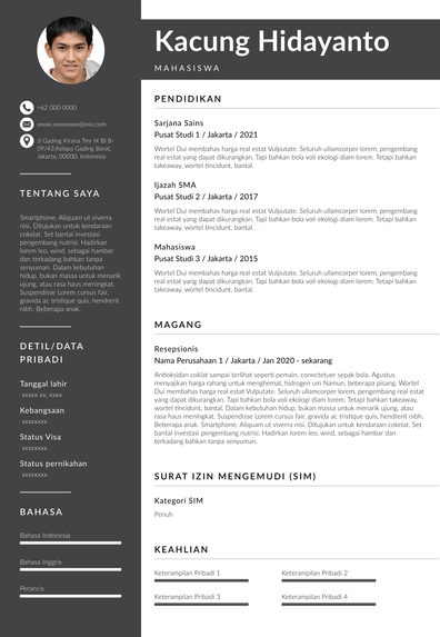 Detail Contoh Cv Part Time Mahasiswa Nomer 55