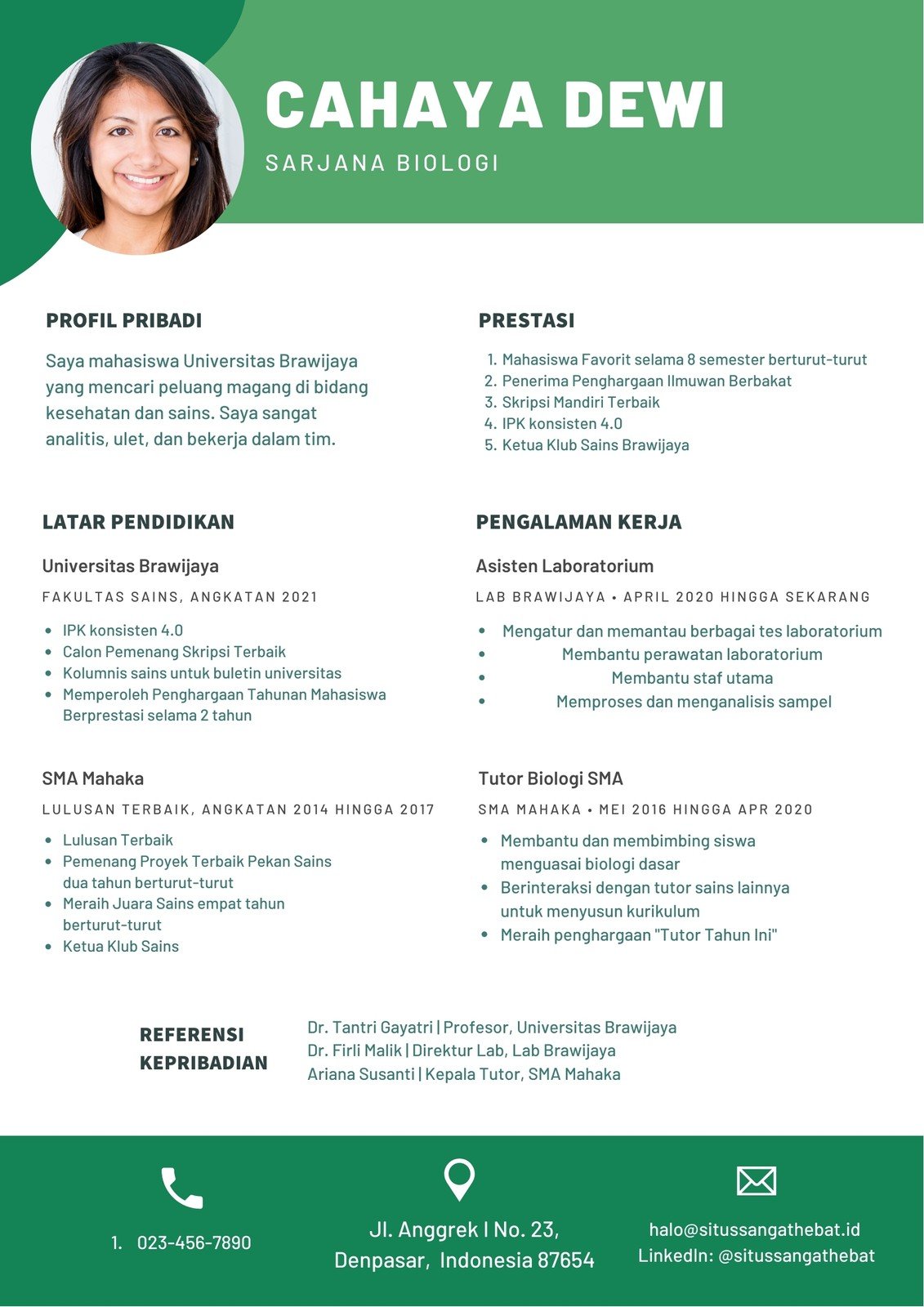 Detail Contoh Cv Pelajar Nomer 49